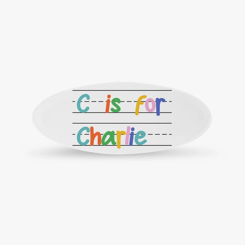 Custom Name Badge Oval - Alternating Colors | Shopify Product Personalizer