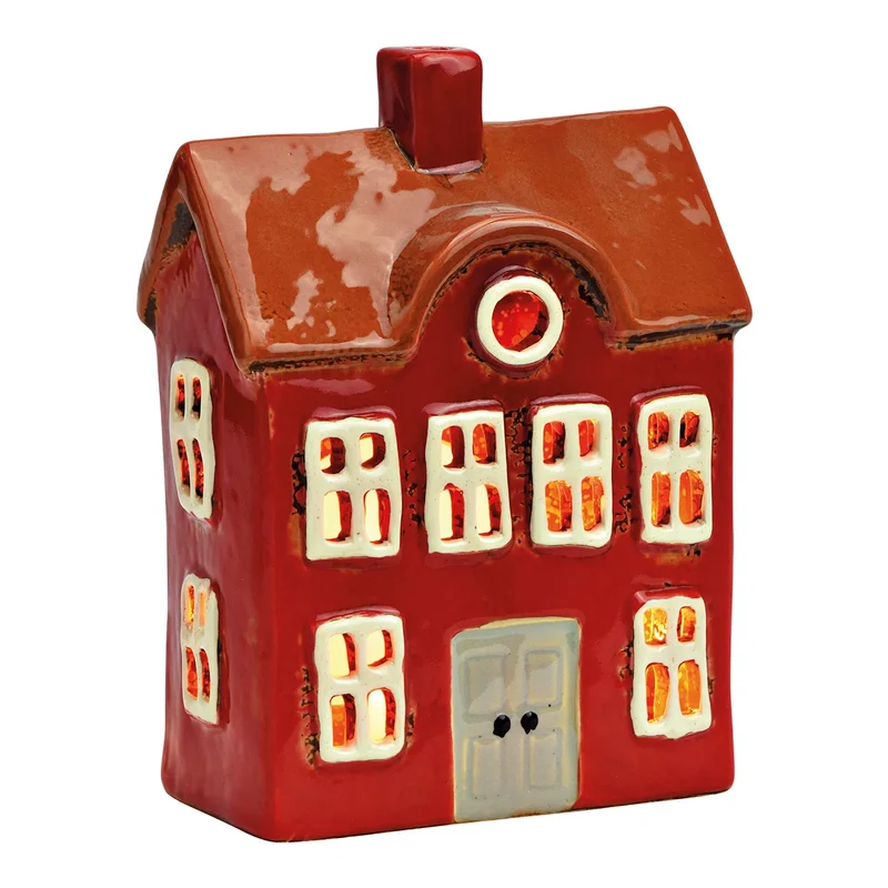 Maison photophore rouge