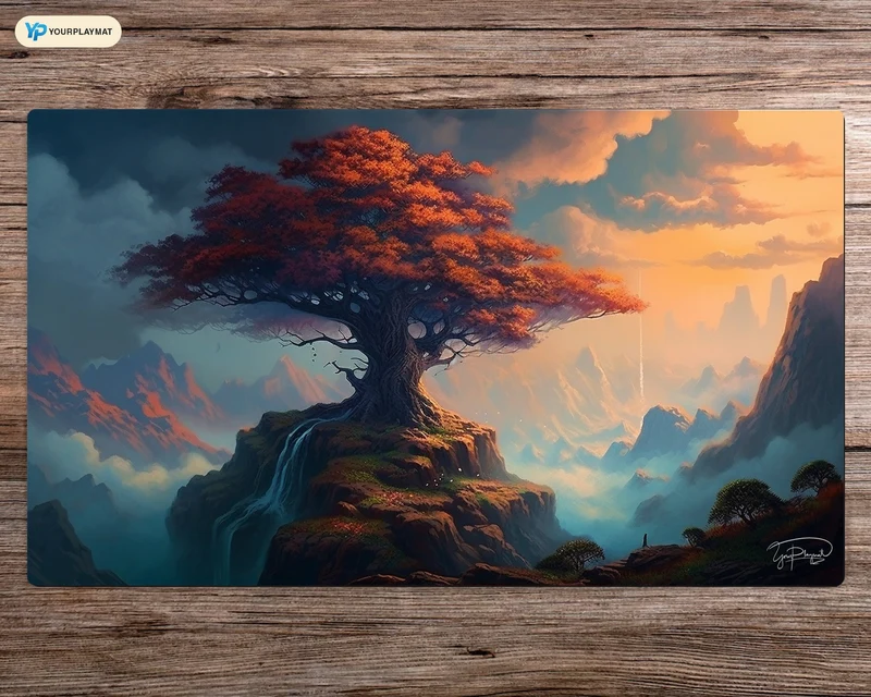 Tree of Splendor on the Mountain Peak - MTG Spielmatte - 24 x 14 inches - MTG Geschenke - MTG Zubehör - Magie Tischmatte