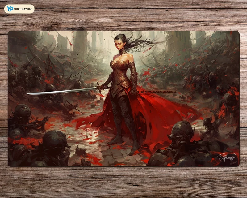 A Fighter's Last Stand - MTG Spielmatte - 24 x 14 inches - MTG Geschenke - MTG Zubehör - Magie Tischmatte