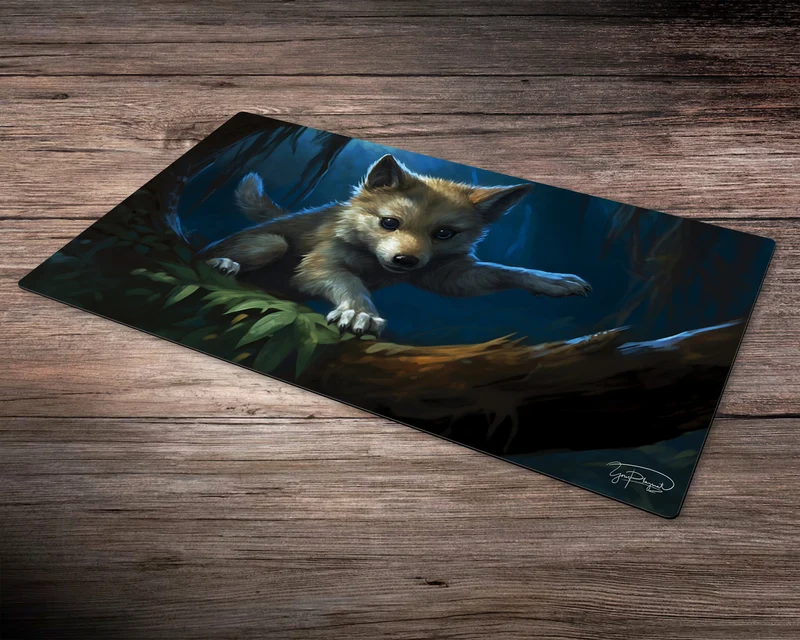 Wolf Pup Vigilance - MTG Spielmatte - 24 x 14 inches - MTG Geschenke - MTG Zubehör - Magie Tischmatte