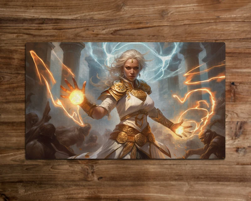 The White Witch of War - MTG Playmat - 24 x 14 inches -Playmat for TCG - Handcrafted