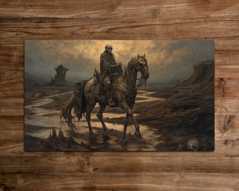 Undead Steed of the Skull Plains - MTG Playmat - 24 x 14 inches - MTG Gifts - Magic The Gathering Gifts - Stitched Playmat