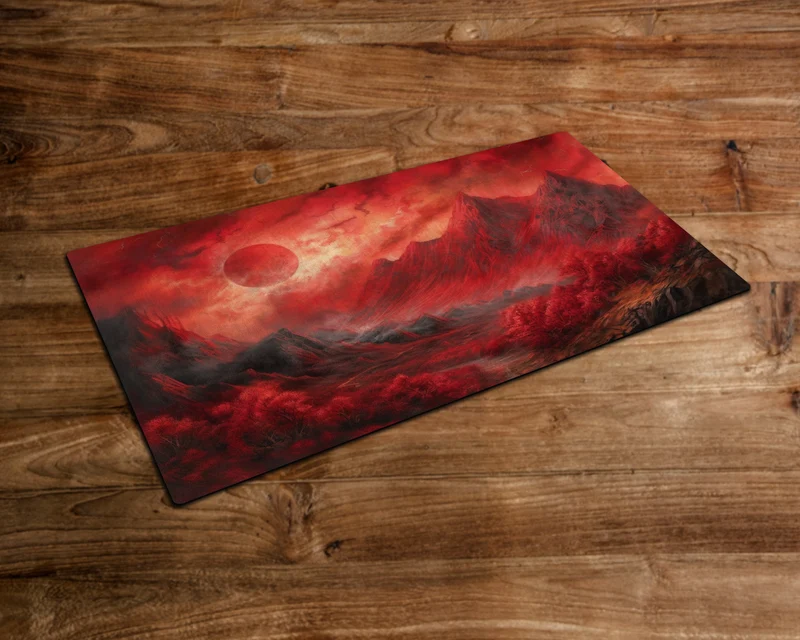Red Mountain Peak - MTG Playmat - 24 x 14 inches - MTG Gifts - Magic The Gathering Gifts - Stitched Playmat