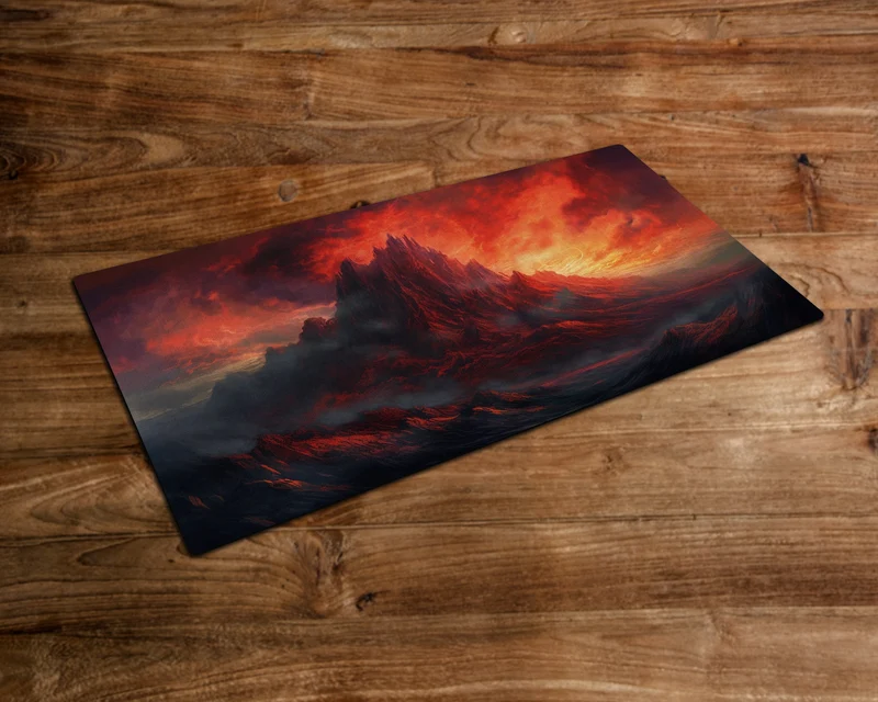 The Crimson Peak - MTG Playmat - 24 x 14 inches - MTG Gifts - Magic The Gathering Gifts - Stitched Playmat