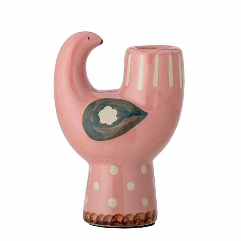 Bougeoir oiseau rose