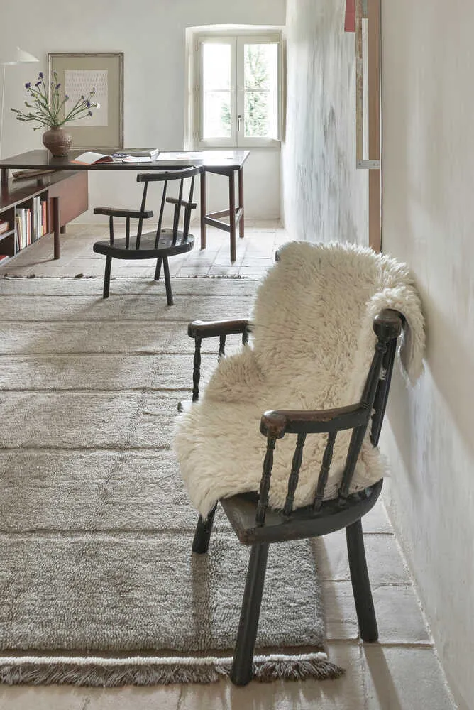 Tapis effet peau de bête 100 % laine - 75 x 110 cm