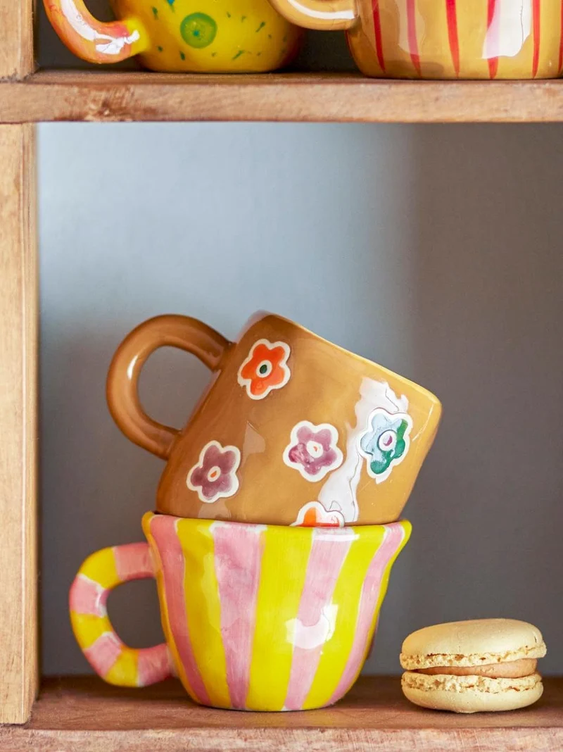 Mini tasse fleur marron