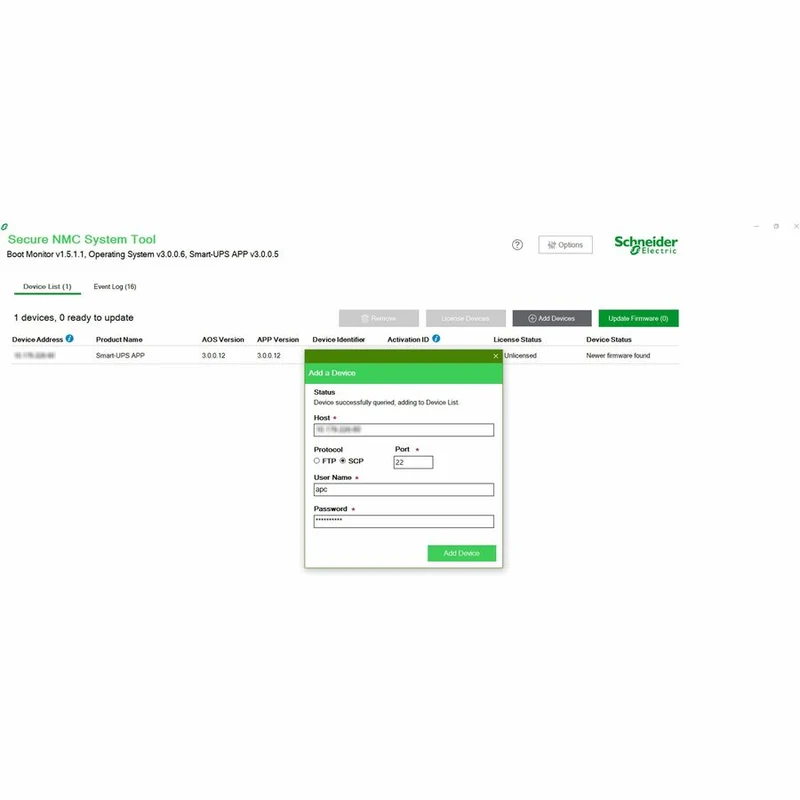 Cartes de gestion de réseau Schneider Electric - Licence - Licence 1 appareil - 5 an SWNMC3SU-5Y-DIGI