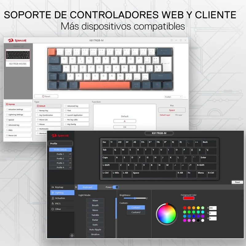 FIZZ K617 HE 60% Teclado Gaming Efecto Hall QWERTY
