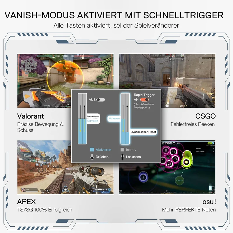 FIZZ K617 HE 60% Hall-Effekt Gaming-Tastatur QWERTZ