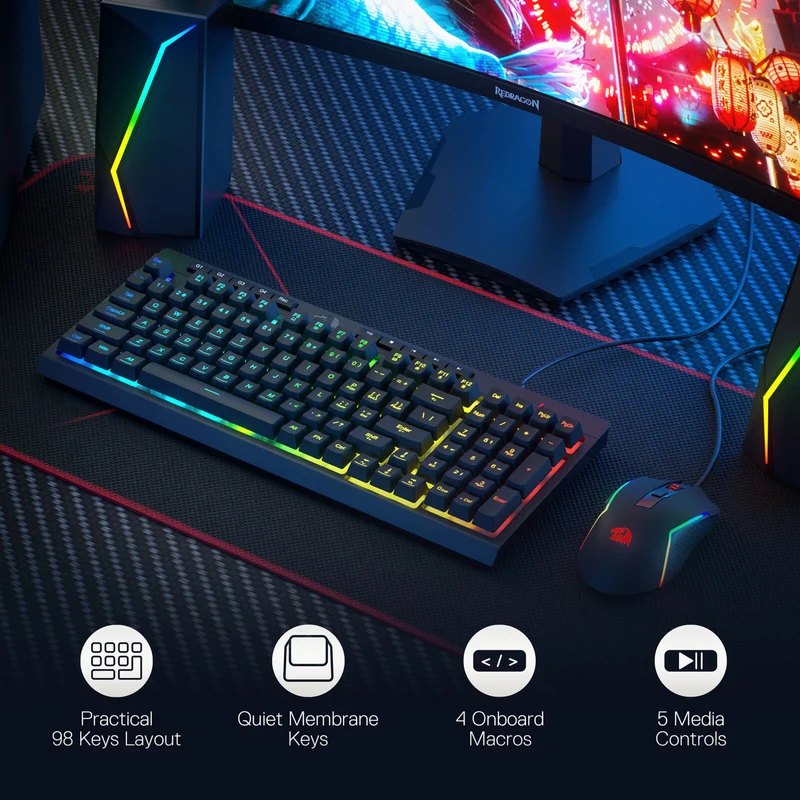RYLO S141 Membrane Gaming Keyboard & Mouse Wired Combo