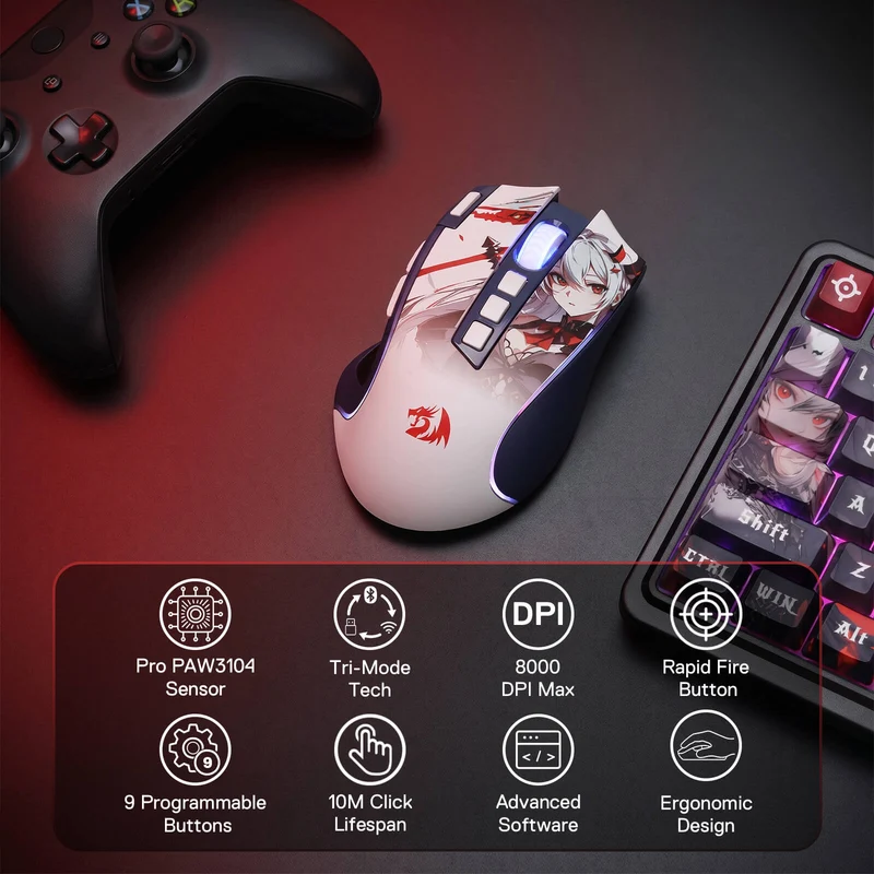 ARTEMIS K719 PRO Keyboard & PREDATOR M612 PRO Mouse Anime Combo