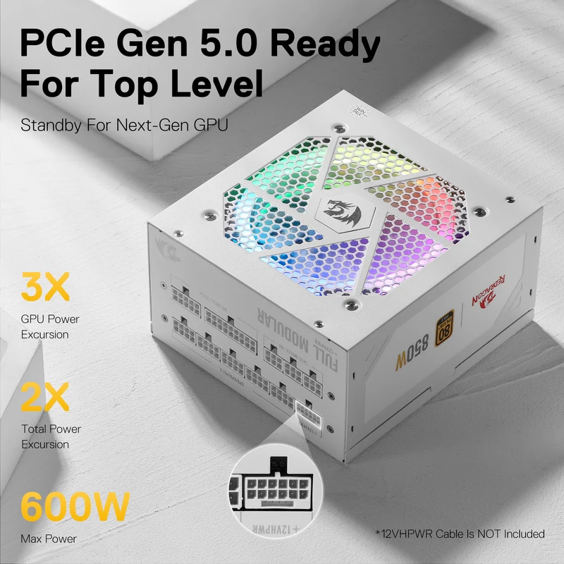 (Open-box) 80 Plus® Gold Certified Fully Modular RGB PSU (Black & White)