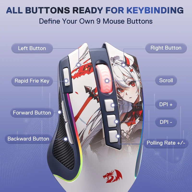 EISA K686 PRO SE Keyboard & M612 PRO Gaming Mouse Anime Combo