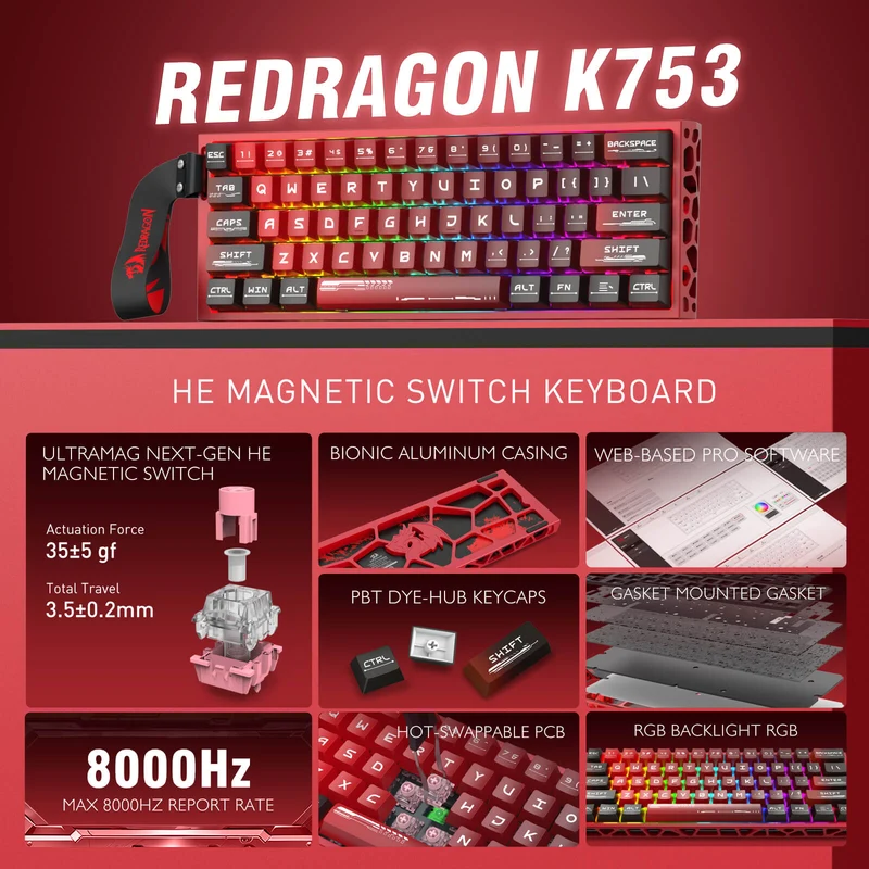 VENOM K753 HE Rapid Trigger Gaming Keyboard