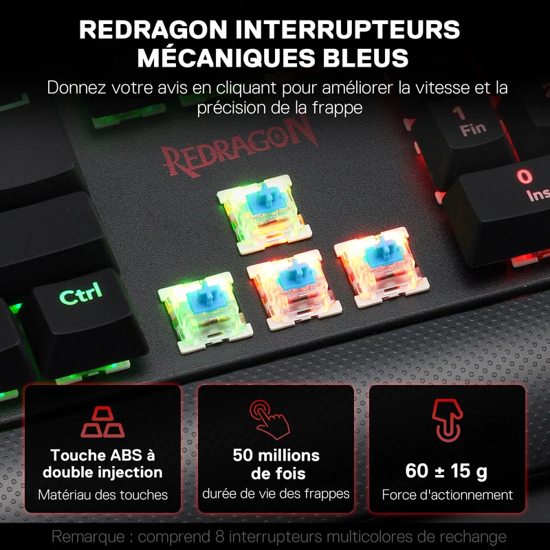 KALA K557 Clavier De Jeu À Membrane Filaire (French Layout Only)