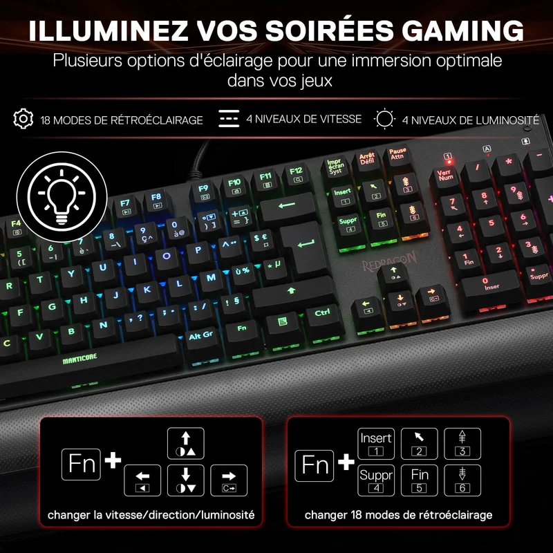 KALA K557 Clavier De Jeu À Membrane Filaire (French Layout Only)