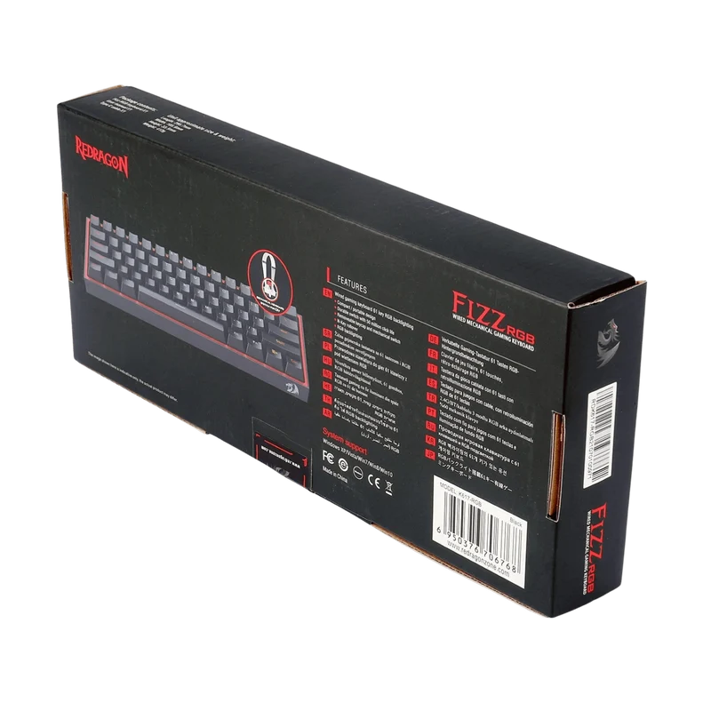 FIZZ K617 60% Wired Mechanical Keyboard (Red Inner)