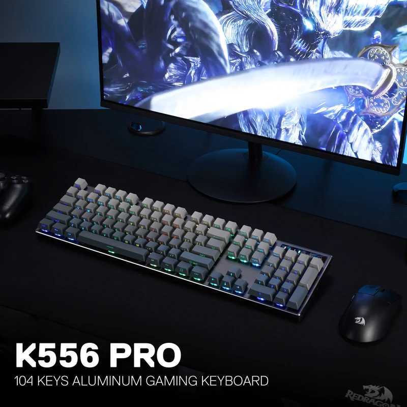 DEVARAIAS K556 PRO Aluminum Keyboard (Side Printed PBT Keycaps)