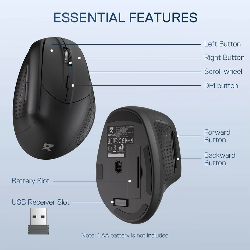 BM-4033 Wireless Vertical Ergonomic Mouse