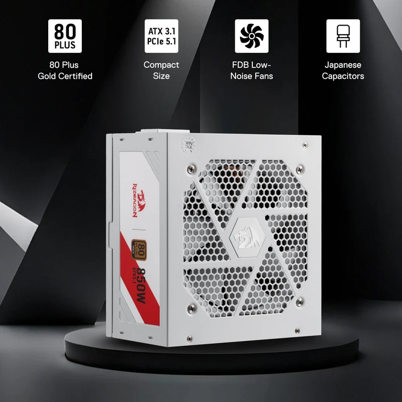 RGMS-850W PRO 80+ ATX 3.1 Gold 850 Watt Power Supply