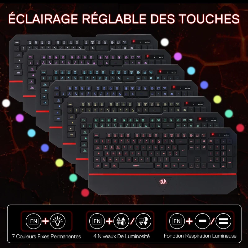 PEGASUS K502 Clavier De Jeu À Membrane Filiaire (French Layout Only)