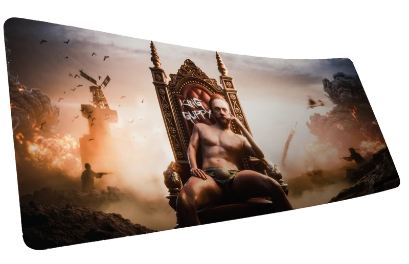 Epic Trolling "King Guppy's Throne" — Gaming Desk mat
