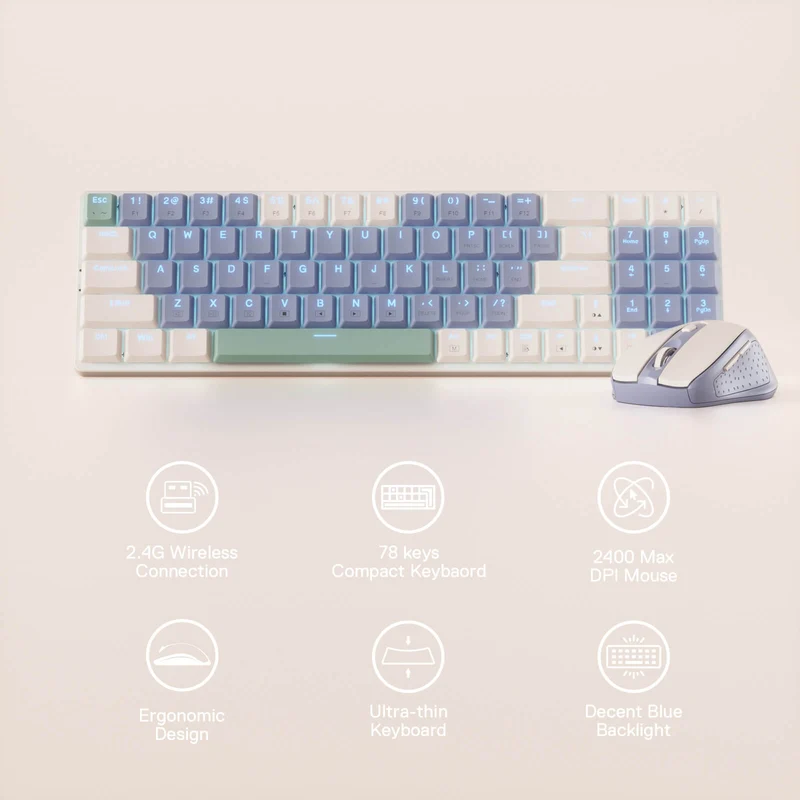 (Open-box) BS8772 Wireless Keyboard and Mouse Combo