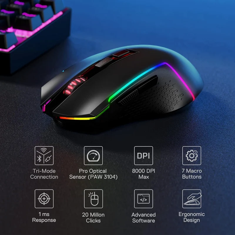 HORUS K618 Ultra-slim Keyboard & TRIDENT M693 Mouse Tri-Mode Combo