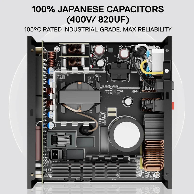 MASTER RGPS PRO 1000W 80 Plus® Gold ATX 3.1 PSU (Black & White)