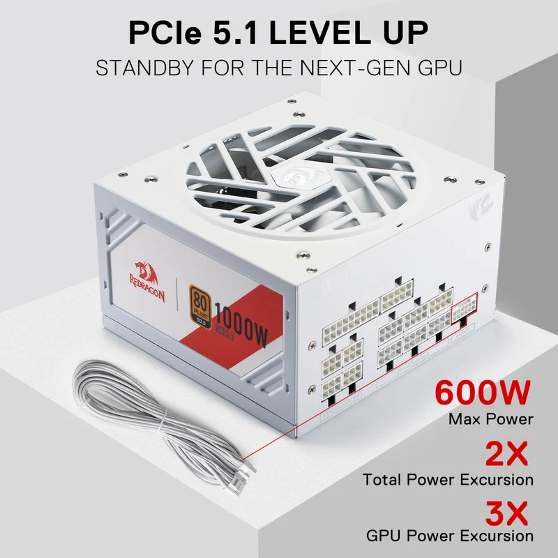 MASTER RGPS PRO 1000W 80 Plus® Gold ATX 3.1 PSU (Black & White)