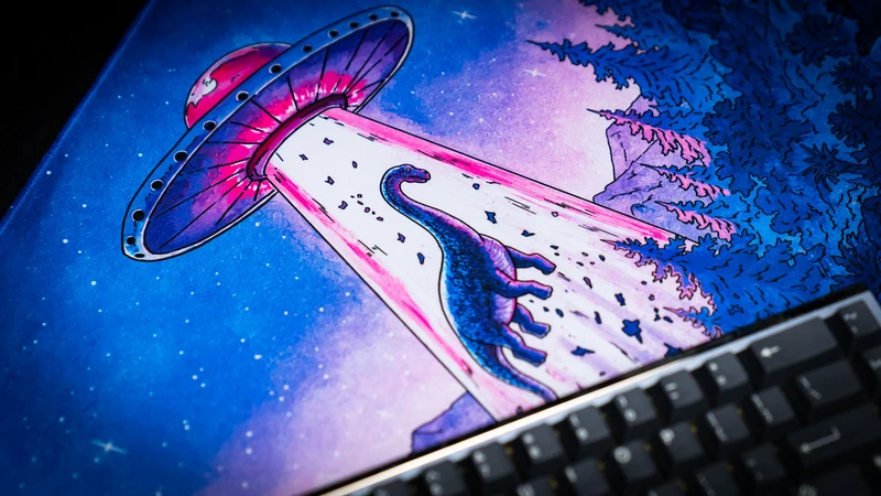 "Dino Abduction" — Keenling Deskmat