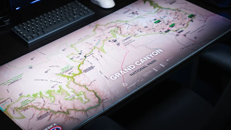 "Grand Canyon Map (Green)" — National Park Maps Deskmat