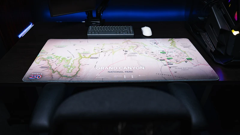 "Grand Canyon Map (Green)" — National Park Maps Deskmat