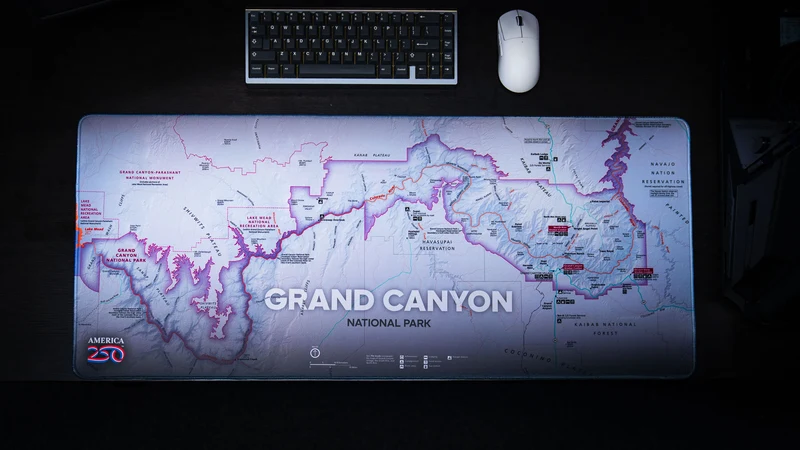 "Grand Canyon Map (Purple)" — America 250 Deskmat