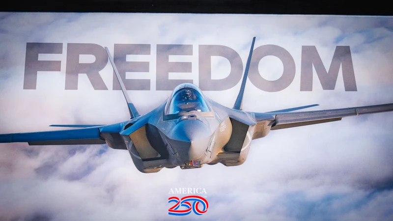 "Freedom in the Sky" — America 250 Deskmat