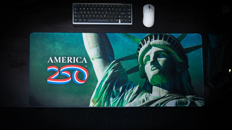 "Close up Statue of Liberty" — America 250 Deskmat