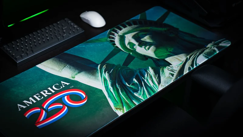 "Close up Statue of Liberty" — America 250 Deskmat