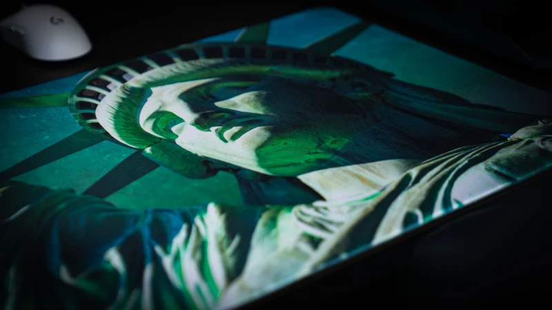 "Close up Statue of Liberty" — America 250 Deskmat