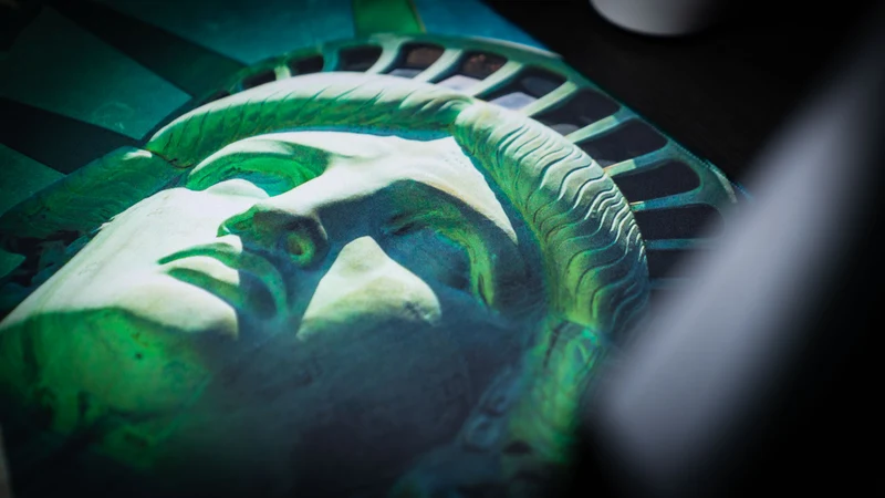 "Close up Statue of Liberty" — America 250 Deskmat