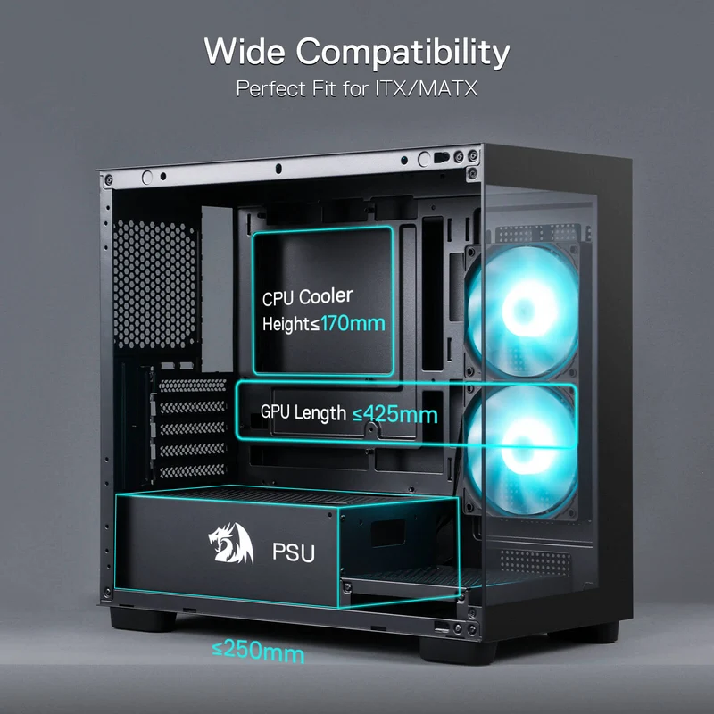 GRINDOR GC218M M-ATX Gaming PC Case