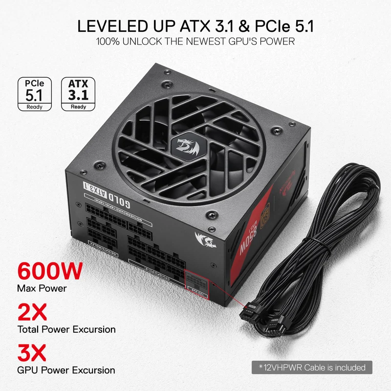 MASTER RGPS-850W 80 Plus® Gold ATX 3.1 PSU (Black & White)