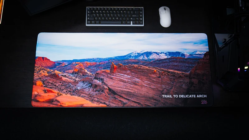 "Trail to Delicate Arch" — America 250 Deskmat