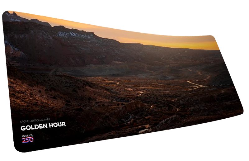 "Golden Hour from Delicate Arch" — America 250 Deskmat