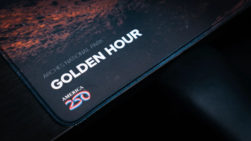 "Golden Hour from Delicate Arch" — America 250 Deskmat