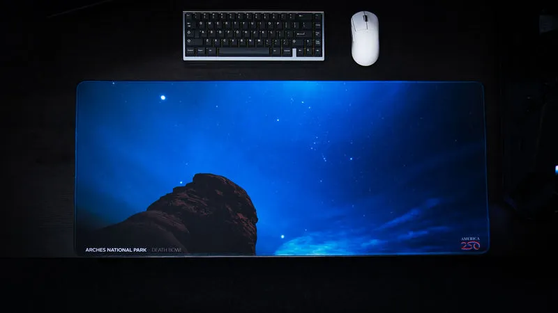 "Night Sky from the Death Bowl" — America 250 Deskmat