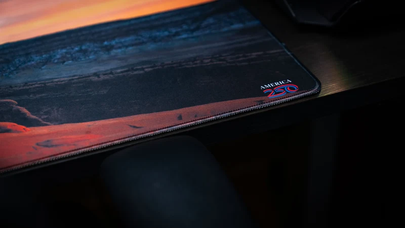 "Delicate Arche Front View" — America 250 Deskmat