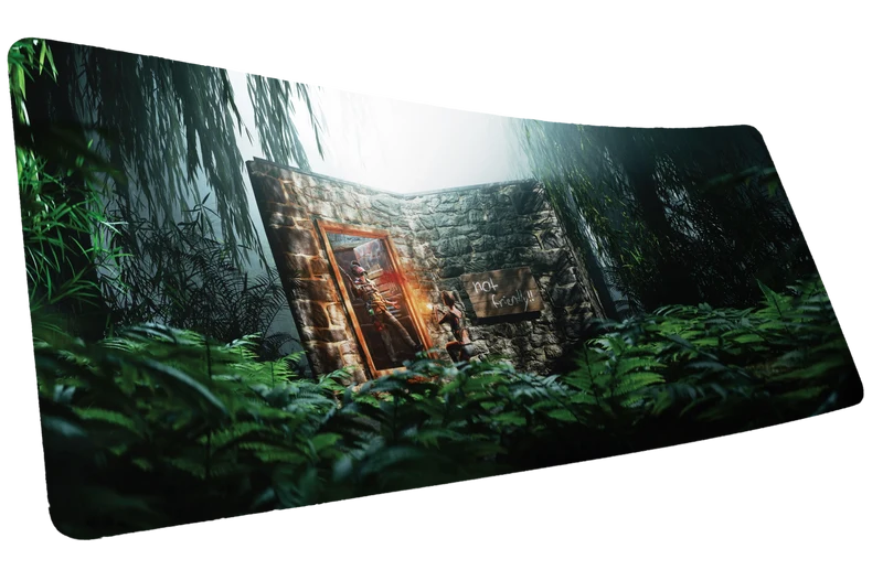 "The Doorcamper / Angle 1" — Rackpog Deskmat