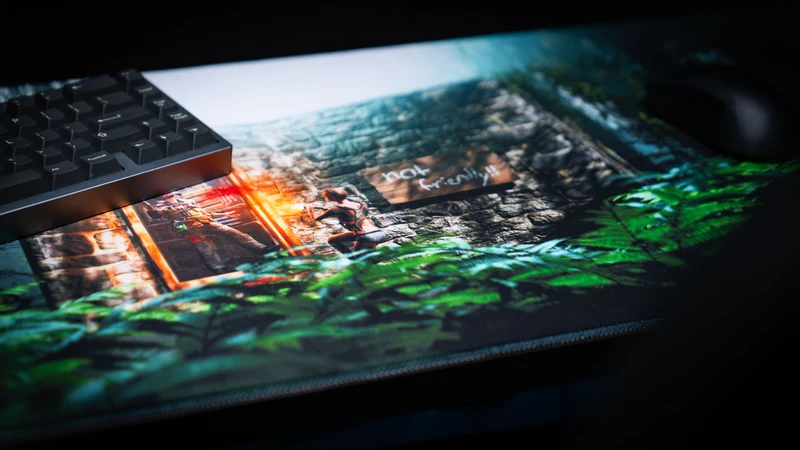 "The Doorcamper / Angle 1" — Rackpog Deskmat
